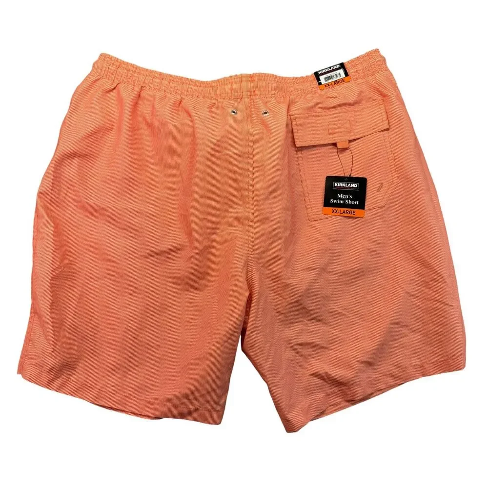 Kirkland Signature Swim Shorts Men's Extra Extra Large Blue Orange LOT of 2 NWT